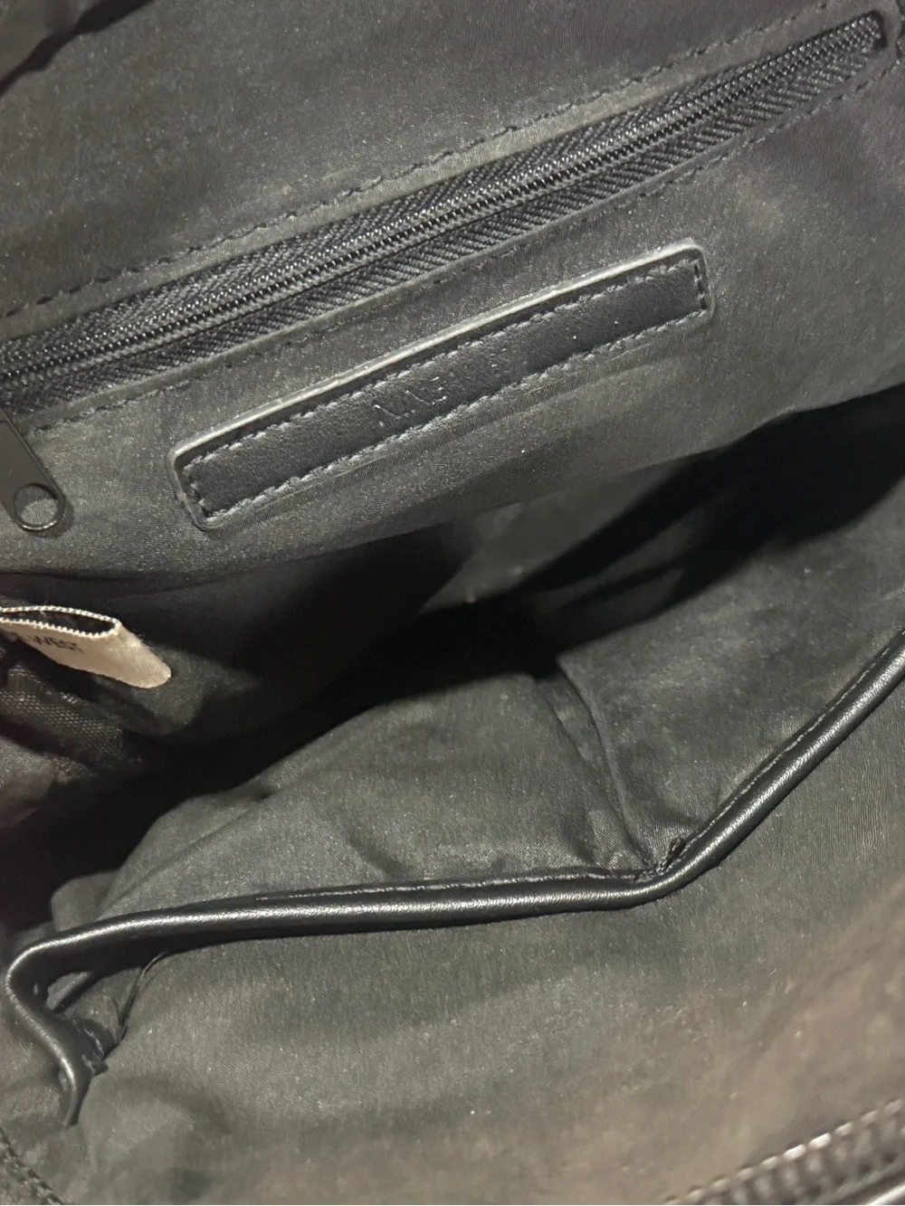 Nine West Black Mini Faux-Leather Backpack with Front Zip Pockets